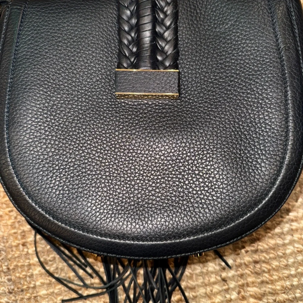 Altuzarra Ghianda Saddle Bag black pebble leather with fringe - Picture 8 of 10